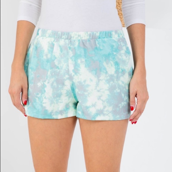 MINT GRAY TIE DYE short SHORTS, NEW! - Picture 1 of 14